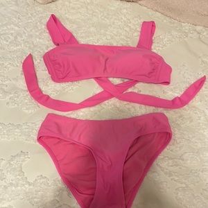 Pink bikini top